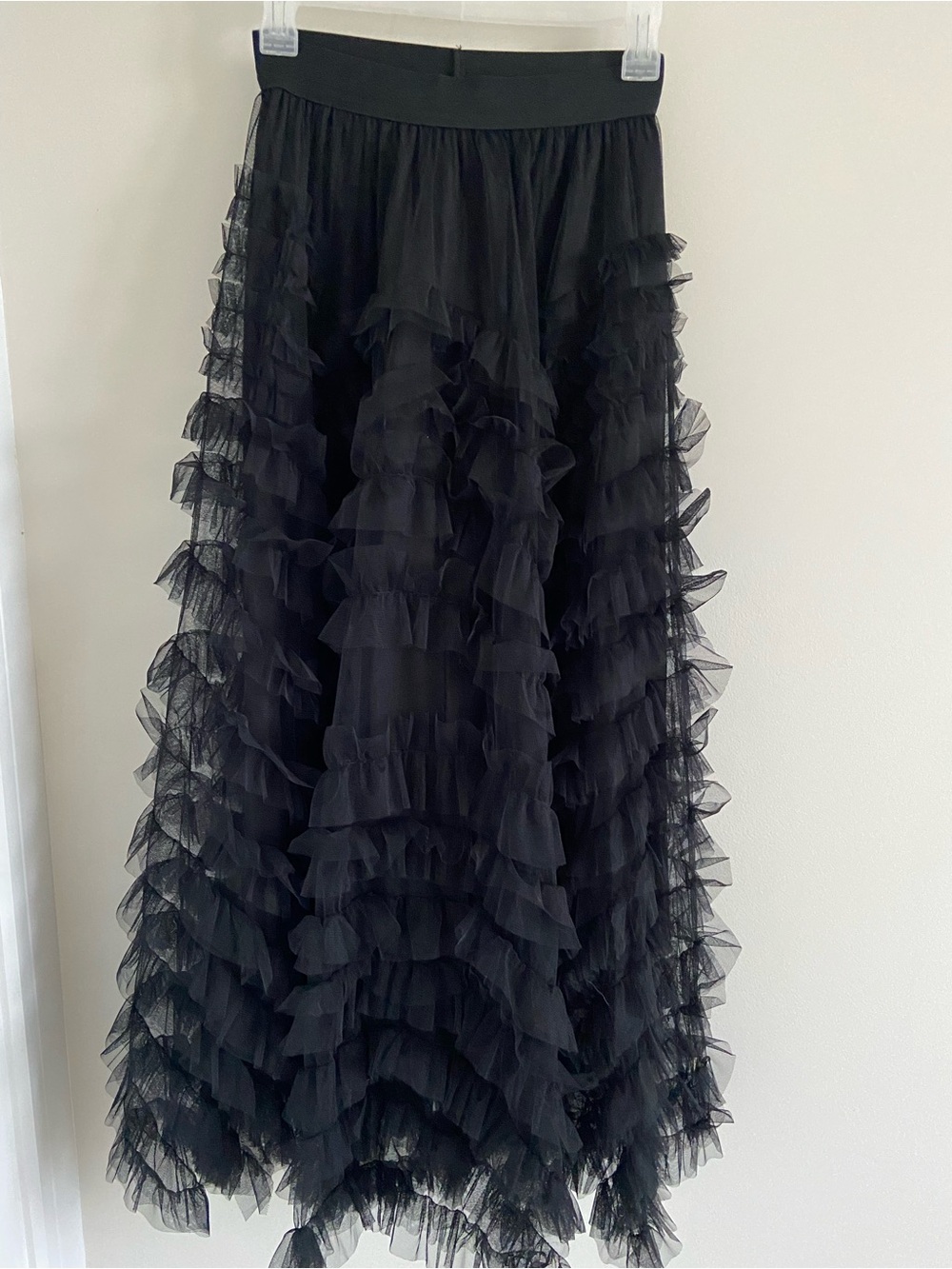 Black Ruffled Maxi Skirt